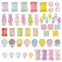 SUNNYCLUE80個10種30mmスイーツパーティーアクリルカボションレジンカボションランダム色150gお菓子チャーム大きいサイズキャンディデコパーツスイーツデコロリポップパーツドーナッツ樹脂製