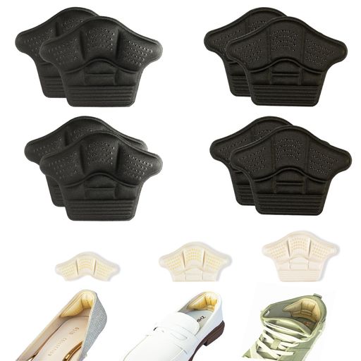 Jydclh18かかとパッド4足8枚セット靴ずれ防止サイズ調整クッション性衝撃吸収滑り止め粘着シール付きパカパカ防止脱げ防止スニーカーに最適男女兼用のサムネイル