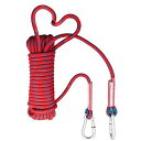 focous多目的ロープ10mm10M/20M/30M引張力2100kg48本ナイロン芯アウトドアキャンプ樹木伐採窓清掃カラビナ2個付き(10M)