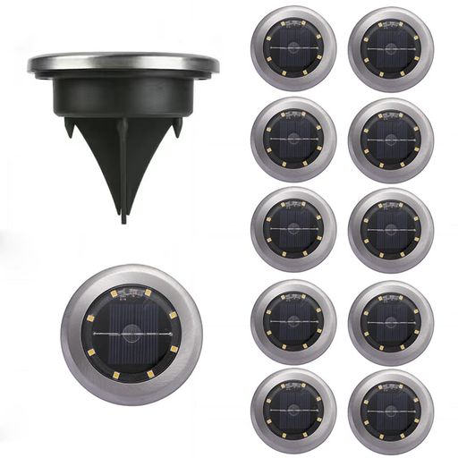 LITNOFAY屋外ソーラーガーデンライト地中埋め込み型ソーラーライト小型IP44防水8LEDガーデンライトソー..