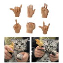 Finyoffiy手用6ピースフィンガーパペット猫用ミニハンド、猫用小さな指ハンド、インタラクティブな猫のおもちゃ、猫のミニハンド、面白い猫の指、猫のインタラク...