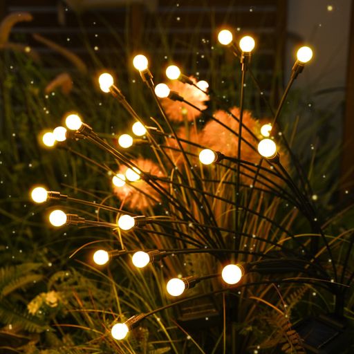 ソーラーライト屋外ソーラーガーデンライト防水埋め込みIP65防水ソーラーホタルライト10個LED電球風に揺れるソーラーledガーデン太陽光パネル充電自動点灯/消灯おしゃれかわいい雰囲気…