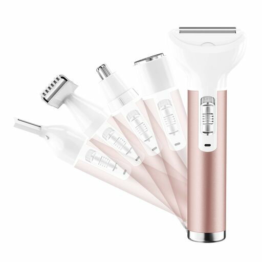【脱毛スタッフのプロが推薦】電気シェーバー女性レディースvio専用USB充電式1台5役眉毛鼻毛カッター多機能電動ムダ毛処理顔脇腕ビキニライン背中足全身用脱毛器水洗い可能携帯に便利