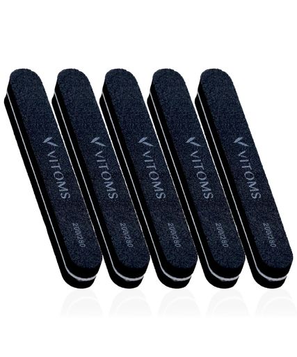 VITOMSビトムス爪やすり爪磨きバッファースポンジファイル5本セットメンズブラック(収納ポーチ付き)ネ..