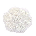 Hitasiパールビーズ樹脂パール丸玉パール穴付きDIY材料手芸用品DIY用ホワイトハンドメイドアクセサリー3/4/5/6/8/10/12Mmケース付きDIY服装装飾DIY飾り縫製用ウェディングドレスネックレス
