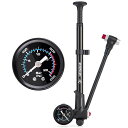 GEWAGE自転車サスペンションポンプ300PSI/20BARショックポンプゲージ付き米式バルブ対応MTB用ブラック