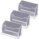 TKY名刺スタンドカード立て名刺立てアクリル受付名刺カードスタンドケース(50枚収納1段3個セット)