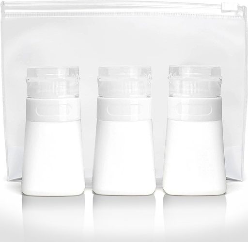 SAMURAIZ1トラベルボトル簡単詰め替えボトル60mlx3個セット【専用ポーチ付き柔らかいシリコン製シャン..