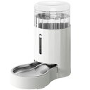 JUNSPOWペット給水器、6L重力式大容量ステンレス製給水器、100%BPAフリー自動ペット給水器、ホワイト猫と小型/中型犬用