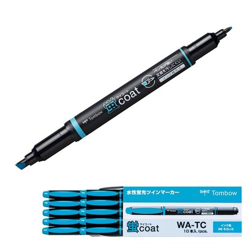 トンボ鉛筆蛍光ペン蛍コート空色10本WA-TC96-10P