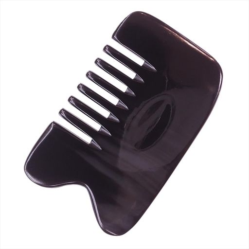 かっさプレート厚さが選べる水牛の角(黒水牛角)EHE221SP櫛型特級品少し厚め(7ミリ程度)