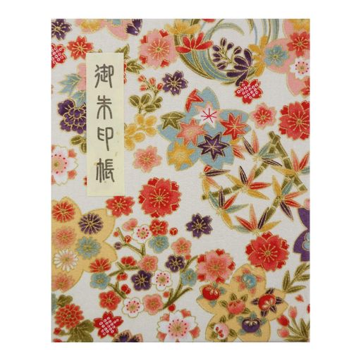 御朱印帳60ページブック式ビニールカバー付法徳堂オリジナルしおり付四季彩爛漫生成