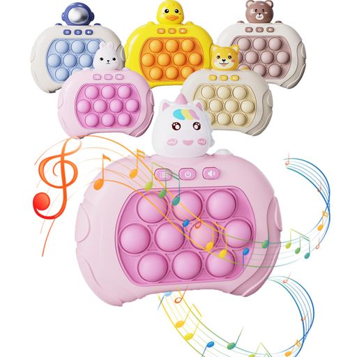 Bornoon プッシュポップ ゲーム 知育玩具 おもちゃ 光る 音声付き 早押しボダン 電動 ゲーム スクイーズ 集中力 ストレス解消 グッズ 指先訓練 集中力 (ユニコーン)