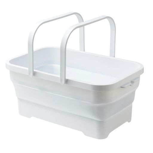 伊勢藤(ISETO)折りたたみバスケットソフトバスケットホワイト15L幅46.3x奥行29.0x高さ6.8~19.6cm日本製..