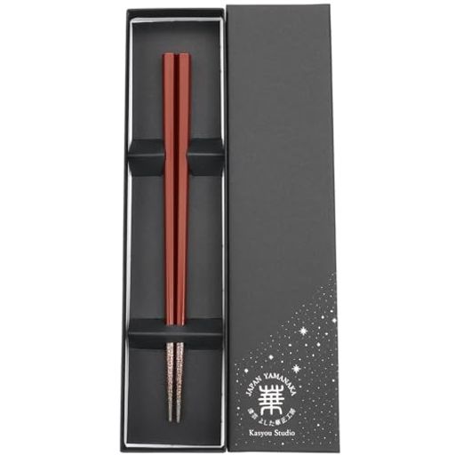KasyouStudio華正工房うるしけんこう箸食洗機対応(朱/五角/21cm/日本製)高級加賀蒔絵おしゃれ箸お箸(化粧箱入り)お祝いお土産ギフトプレゼント