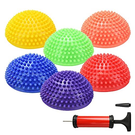 MITTYALPHA半円型バランスストーンバランスボール空気入れ付属エクササイズヨガ体幹トレーニング6個セ..