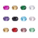 Beadthoven約200個穴5mmミックスカラー透明大穴ビーズガラスビーズカラフルとんぼ玉ロンデルヨーロピアンビーズランプワークビーズアクセサリーパーツジュエリー用DIYハンドメイド手芸材…