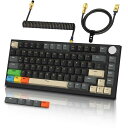 ATTACKSHARKK8575%ラピッドトリガーゲーミングキーボード磁気スイッチガスケットマウントホットスワップ対応アンチゴーストPBTキーキャップTKL82キーノブ付きコイルケーブル有線Type-C接続