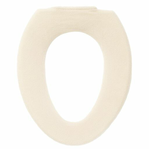 オカ(OKA)ミニョントイレ便座カバーO型専用タイプアイボリー(ねこかわいいカジュアル幾何学柄洗えるO型)