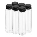 PATIKIL80mlプラスチック製試験管(ねじキャップ付き)6個セット128x33mmフラットボトム試験管科学的なパーティー装飾あめビーズ入浴剤収納黒