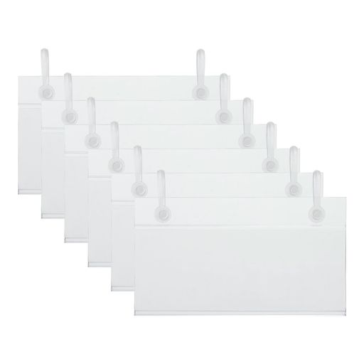 PATIKIL3x2”プラスチックバスケットラベルホルダー40個入りクリアなバスケットラベルクリップとハンギングバックルワイヤーシェルフラベルホルダー価格表示ラベルディスプレイホルダー…(3)
