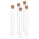 PATIKIL13mlプラスチック試験管コルク栓付き150x15mmチューブ5個入り科学パーティーの装飾キャンディビーズの保管バスソルト研究室用クリア
