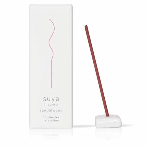 suyaお香白檀サンダルウッドインセンス30本入り陶器香立て付き