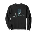 面白いtシャツテニスおもしろ服ネタメンズテニス部おもしろグッズ大人子供プレゼント心拍ハートビートトレーナー