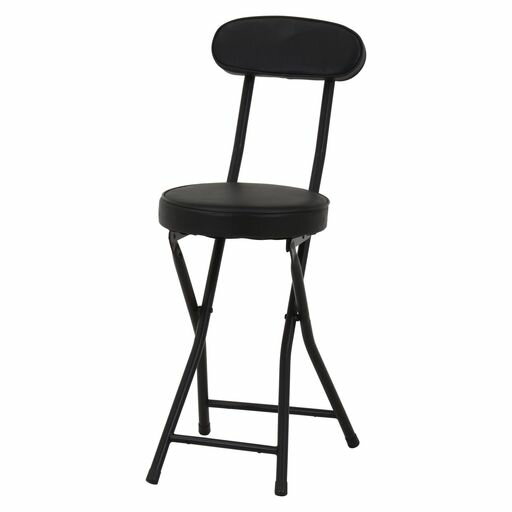 不二貿易折りたたみチェア椅子パイプチェア座面高50cmハイチェア背もたれ付き幅30x奥行45.5x高さ76cm合..