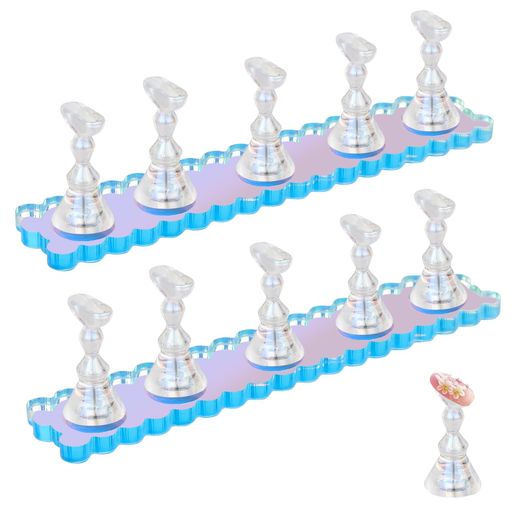 Other - YOVOY10本セットネイルチップスタンドネイル練習台波状オーロラ透明アクリルマニキュア工具ネイル練習用品ハンドネイルエクササイズペデスタルネイルチップディスプレイスタンドアー…