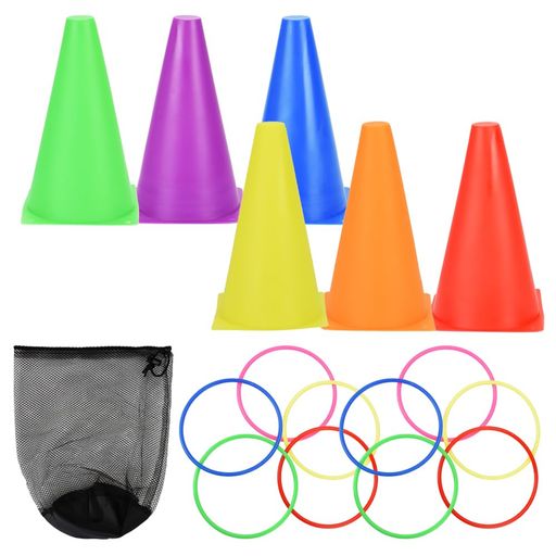 hackgear輪投げセットコーン16個リングアレンジ老若男女イベントレクリエーション