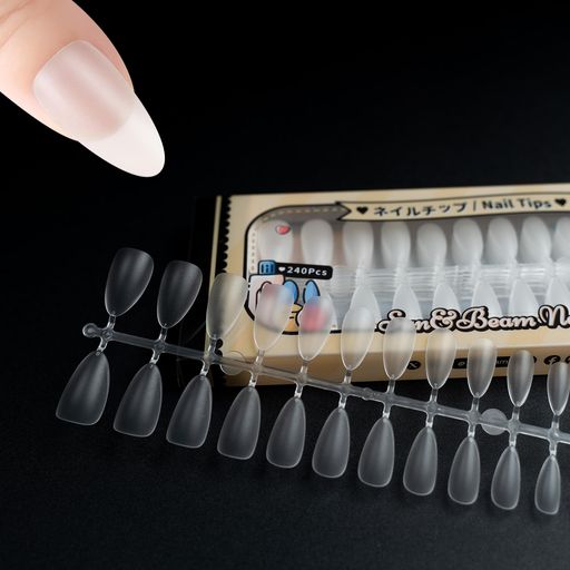 Sun&BeamNailsクリアネイルチップフルカバージェル・アクリル用ネイルアート&長さ出し15サイズ240枚(ミ..