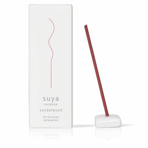 suyaお香白檀サンダルウッドインセンス30本入り陶器香立て付き