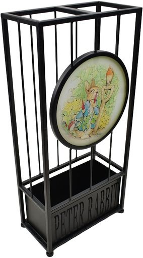 長く世界で愛されているピーターラビット絵本のアートガラスアイアン傘立て11x21x高さ44cmラディッシュ..