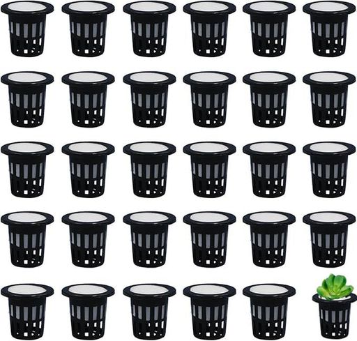 水耕栽培鉢定植かごプラスチックメッシュポット水耕栽培ポット園芸庭園ガーデンニング植物栽培有機栽培水培養スポンジ付き水培養花盆定植育苗かご30個セット