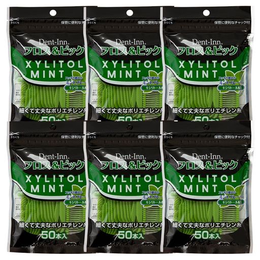 デントインフロス&ピックキシリトールミント50本入り6個セット【UFCサプライ】【フロス】