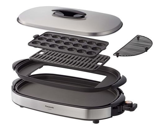 パナソニックホットプレート3枚タイプ焼肉プレートたこ焼き器平面大型シルバーNF-W300-S