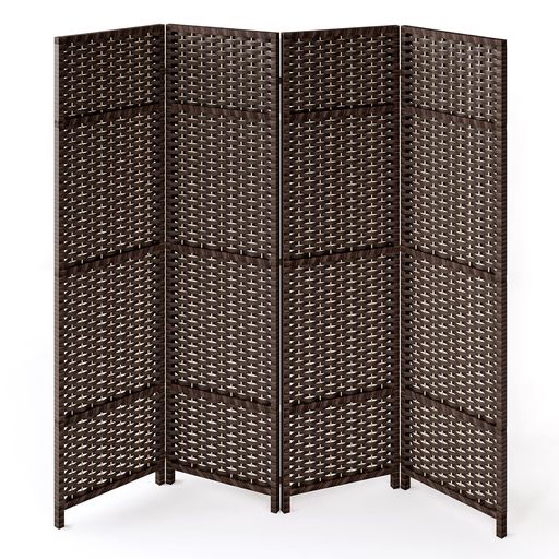 パーテーション4連衝立部屋仕切り折りたたみ幅161x奥行2x高さ148cm軽量組立不要コンパクト収納完成品ブ..