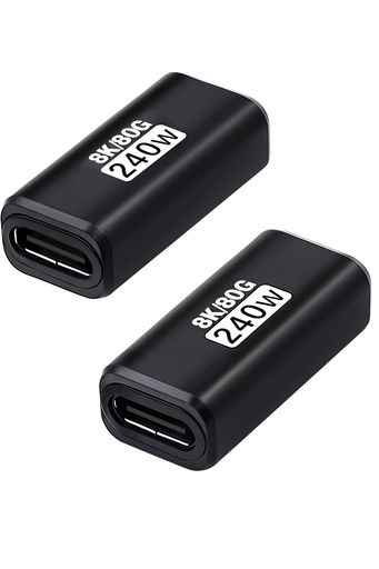 ノートパソコン、携帯電話、タブレット。 USB CメスメスアダプターUSB4およびThunderbolt 5ケーブル規格に完全に準拠し、最大240Wの電力出力、80Gbpsのデータ転送、8K@60Hzのビデオ出力をサポートし、より高速で効率的な体験を提供します。 後方互換性あり。 USB Cカプラー---2本の短いUSB Cケーブルを接続するUSB Cエクステンダー。 USB-Cケーブルの長さを延長し、高速充電、データ転送、ビデオ伝送に役立ちます。 ご注意:全長が2メートルを超えると性能が低下する場合があります。 幅広い互換性:このUSB Type-c 中継アダプタは、ほとんどのType-Cデバイス用に設計されています。 USB-CからUSB-Cへのアダプターは、iPad、MacBook、Thunderbolt 5、Thunderbolt 4/3、MacBook Pro、Chromebook、Surface Book、USB-Cハブ、Google Pixel、ゲーム機、PD高速充電用のハードドライブなどと互換性があります。