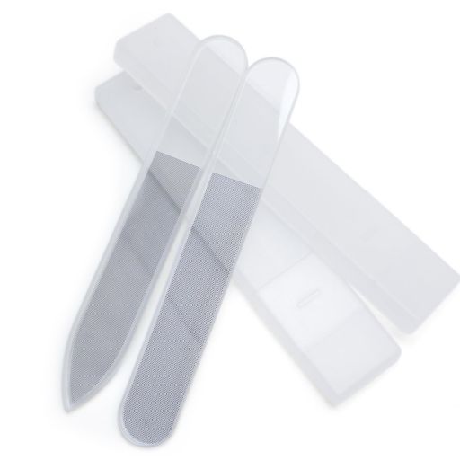 爪やすり爪磨きガラス【ラウンド型・シャープ型】収納ケース付きネイルケア爪みがきつや出しピカピカネ..