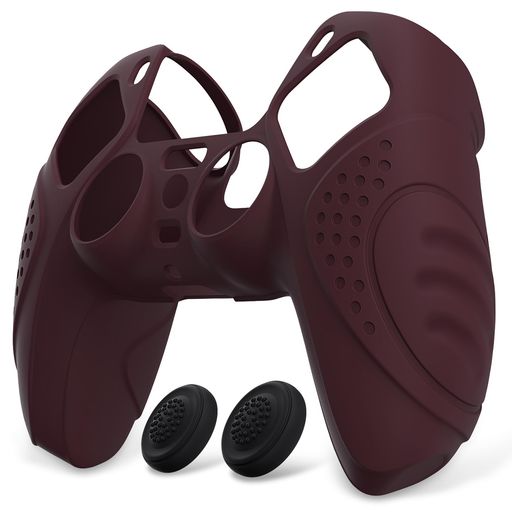 eXtremeRatePlayVitalps5コントローラーに適用するカバー、ps5コントローラー対応用保護カバー、スティックキャップ付き【ガーディアンエディション-ワインレッド】