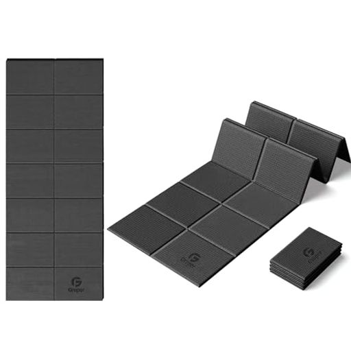 Gruperヨガマット6mm折りたたみヨガマットエクササイズマットストレッチマット筋トレマットフィットネ..