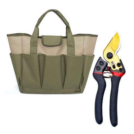 ツールバッグ工具工具収納バッグ園芸工具収納袋大容量ガーデントート手提げバッグ工具袋園芸工具ガーデン植物ツールセットガーデンツール(付属品のはさみ1本)