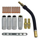 RIVERWELDMB1515AKコンタクトチップ0.9MMM6&ヒントホルダーディフューザー&シールドカップ&トーチネックMB1515AKMIG溶接トーチ18個(4)