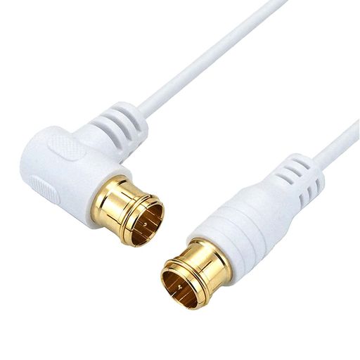 ホーリック極細アンテナケーブルS-2.5C-FB同軸5M【4K8K放送(3224MHZ)/BS/CS/地デジ/CATV対応】ホワイトL字差込式/差込式コネクタHAT50-109LPWH