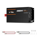LiTime12V2000W純正弦波インバーター正弦波4000W(瞬間出力)DC12VAC100V変換4つのACコンセント2つのUSB出力ポート50Hz/60Hz周波数切替可能リモートコントロール可能カーインバーター