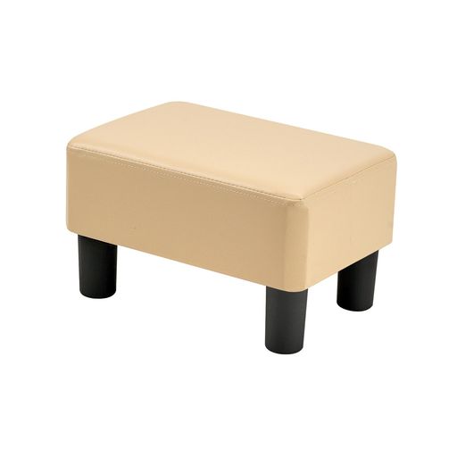 VECELOオットマン40x28x22cmスツールPUレザー足置き台コンパクト正座椅子フットスツール低い椅子ソファ足置きスツールアウトドアオットマンおしゃれ子供用ベージュ