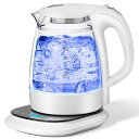 ハゴオギ(HAGOOGI)電気ケトル温度調節ガラス1.0L【最新昇級版】LEDライト付き8段温度設定24時間の保温機能二重構造火傷防止自動電源オフ空だき防止湯沸かし器調乳紅茶お茶コーヒー新生活PS…
