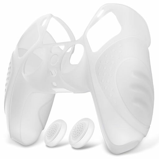 eXtremeRatePlayVitalps5コントローラーに適用するカバー、ps5コントローラー対応用保護カバー、スティックキャップ付き【ガーディアンエディション-クリアホワイト】