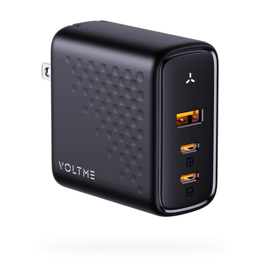 PD充電器100WVOLTME急速充電器TYPE-C3ポート搭載USB-Ax1&USB-Cx2GAN(窒化ガリウム)採用折畳式プラグコンパクトPSE技術基準適合USB充電器タイプC充電器REVO100ブラック